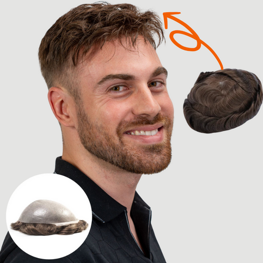0.03mm Vlooped Ultra Full Skin Thin Base High Quality Toupee for Men