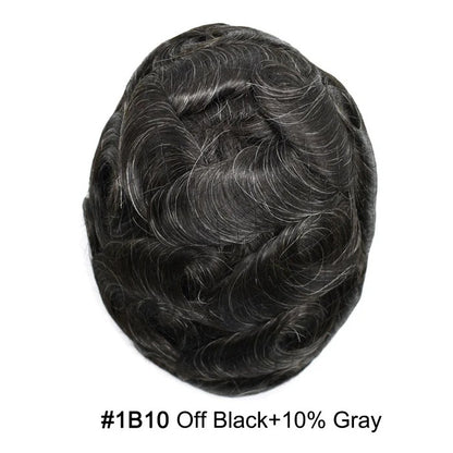 French Lace Hair System for Men PU Coated Mens Hairpiece Center Lace Human Toupee for Men