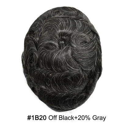 French Lace Hair System for Men PU Coated Mens Hairpiece Center Lace Human Toupee for Men