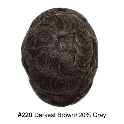 French Lace Hair System for Men PU Coated Mens Hairpiece Center Lace Human Toupee for Men