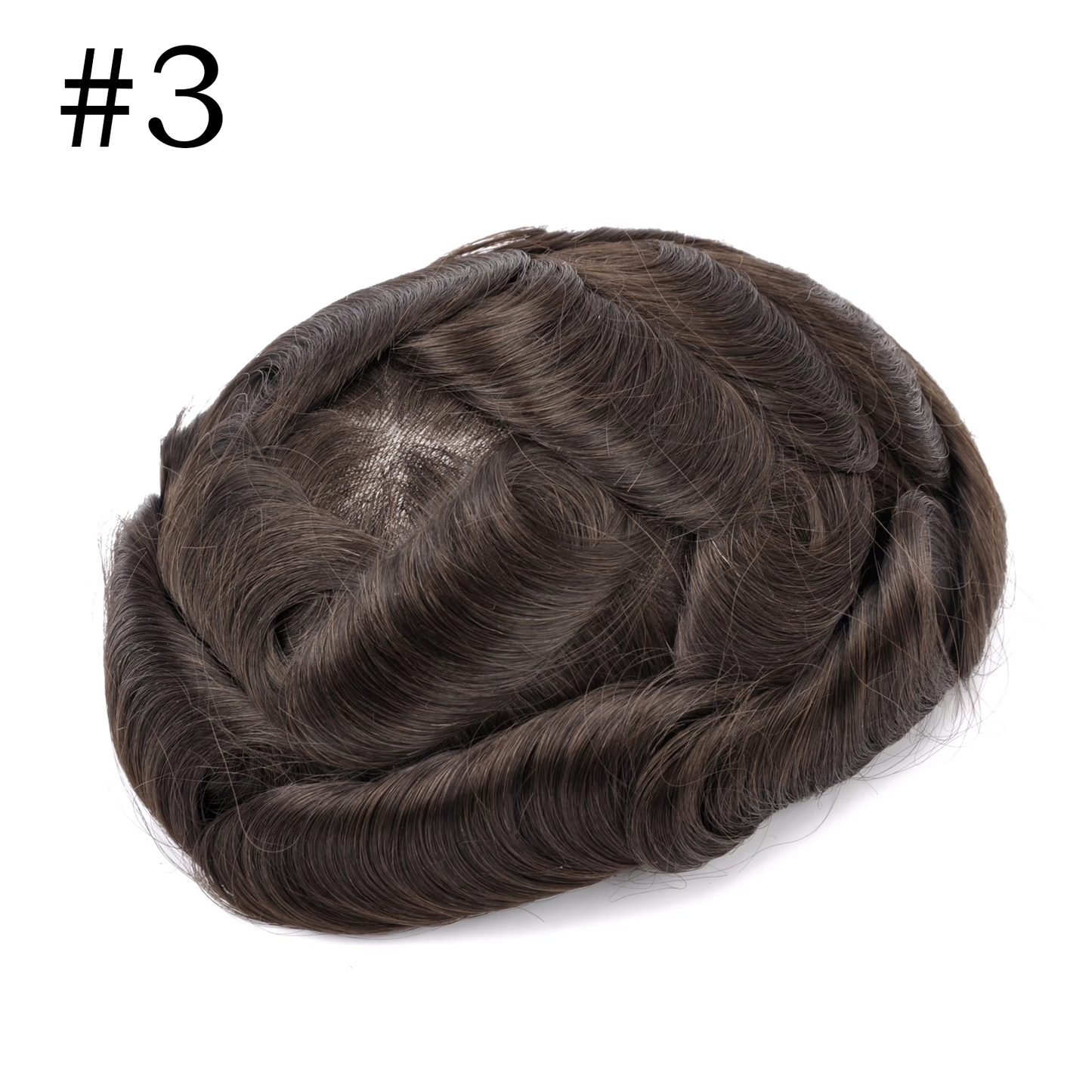 0.03mm Ultra-thin Skin Human Hair Mens Hairpiece #18 Brown Blonde V-looped 8x10 Inch