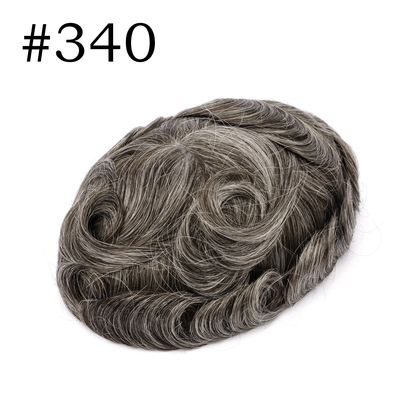 0.03mm Ultra-thin Skin Human Hair Mens Hairpiece #18 Brown Blonde V-looped 8x10 Inch