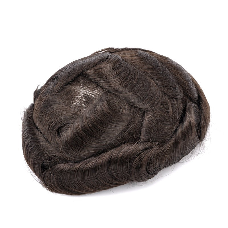 8mm Afro Toupee 100% Human Hair African American Toupees for Men Mono Lace with PU Around