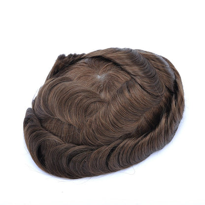 8mm Afro Toupee 100% Human Hair African American Toupees for Men Mono Lace with PU Around