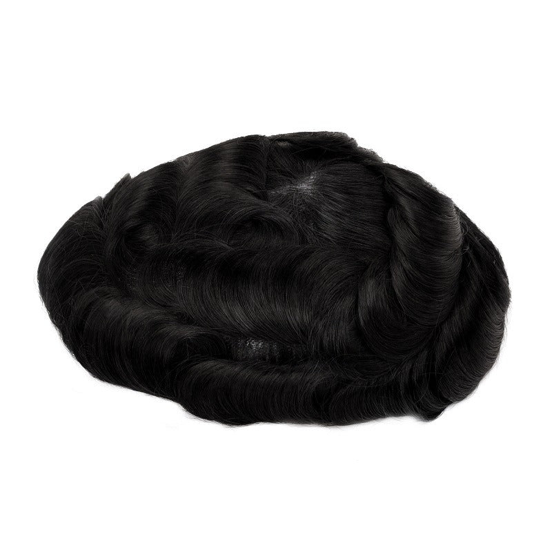 8mm Afro Toupee 100% Human Hair African American Toupees for Men Mono Lace with PU Around