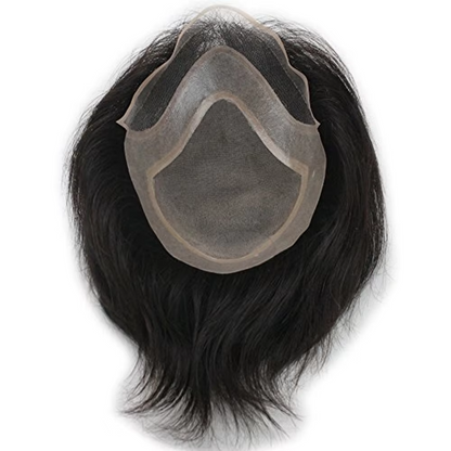 Ombre Blonde Men's Human Hair Toupee Wig Mens Replacement System Mono with PU around Base Wig Toupee