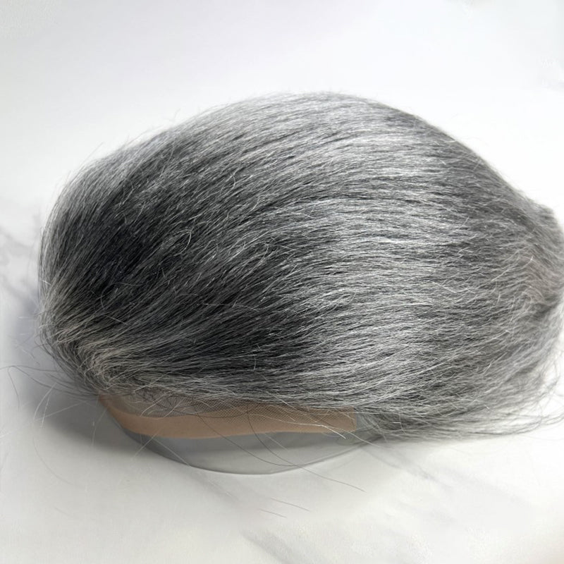 Ombre Blonde Men's Human Hair Toupee Wig Mens Replacement System Mono with PU around Base Wig Toupee
