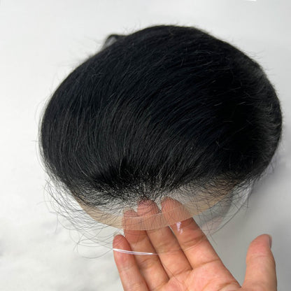 Ombre Blonde Men's Human Hair Toupee Wig Mens Replacement System Mono with PU around Base Wig Toupee