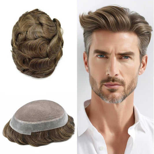 Ultra-Thin Mono Base Men's Hair System Replacement Premium Undetectable Hairpiece Solution