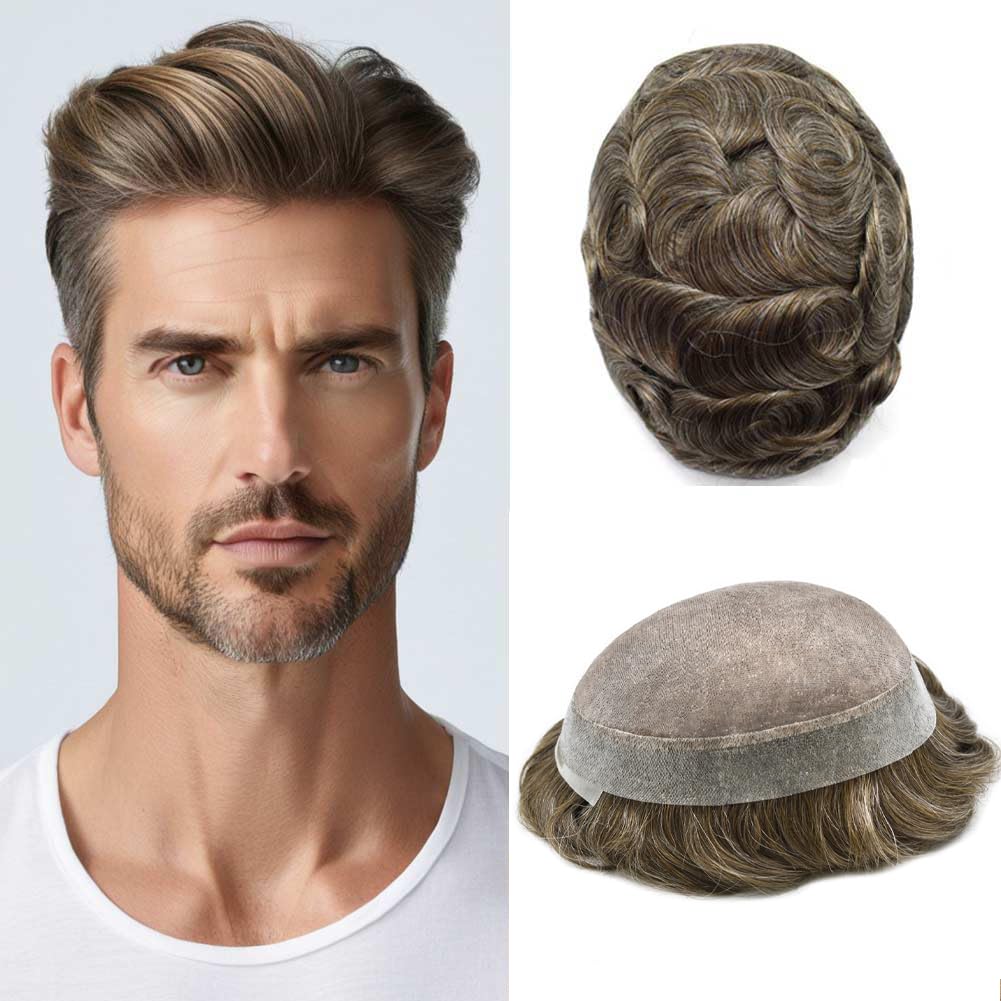 Ultra-Thin Mono Base Men's Hair System Replacement Premium Undetectable Hairpiece Solution