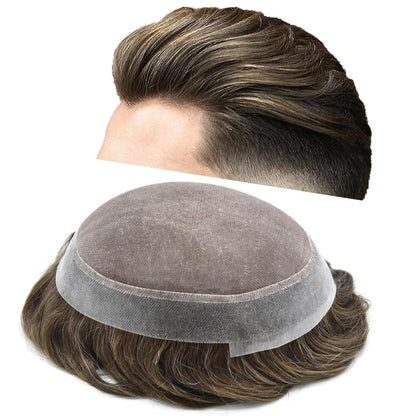 Ultra-Thin Mono Base Men's Hair System Replacement Premium Undetectable Hairpiece Solution
