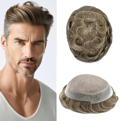 Ultra-Thin Mono Base Men's Hair System Replacement Premium Undetectable Hairpiece Solution