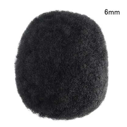 10mm Afro Curl Full French Lace Skin Base Toupee Black Hair Pieces