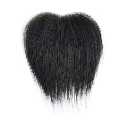 Frontal Hairpiece for Women, 0.78"x6.3", 6", Natural Black Hair Extension Hairline Loss Straight Tape in Human Hair Toppers Replacement Toupee (Medium Brown, 0.78"x6.3", 6")