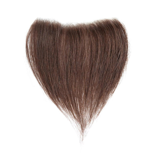 Frontal Hairpiece for Women, 0.78"x6.3", 6", Natural Black Hair Extension Hairline Loss Straight Tape in Human Hair Toppers Replacement Toupee (Medium Brown, 0.78"x6.3", 6")