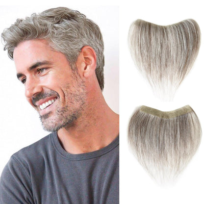 Men Forehead Hairline Toupee 100% Human Hair Skin PU Frontal Hair Patch