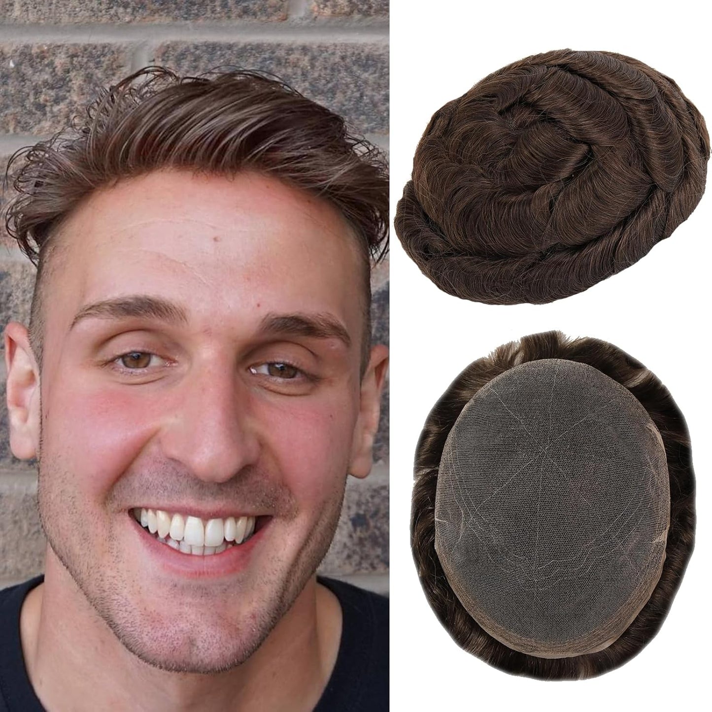 Real Skinlike HD Lace Toupee Hair for Men | 8x10 Inch Ultra  Lace Base Hairpieces