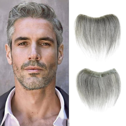 Men Forehead Hairline Toupee 100% Human Hair Skin PU Frontal Hair Patch