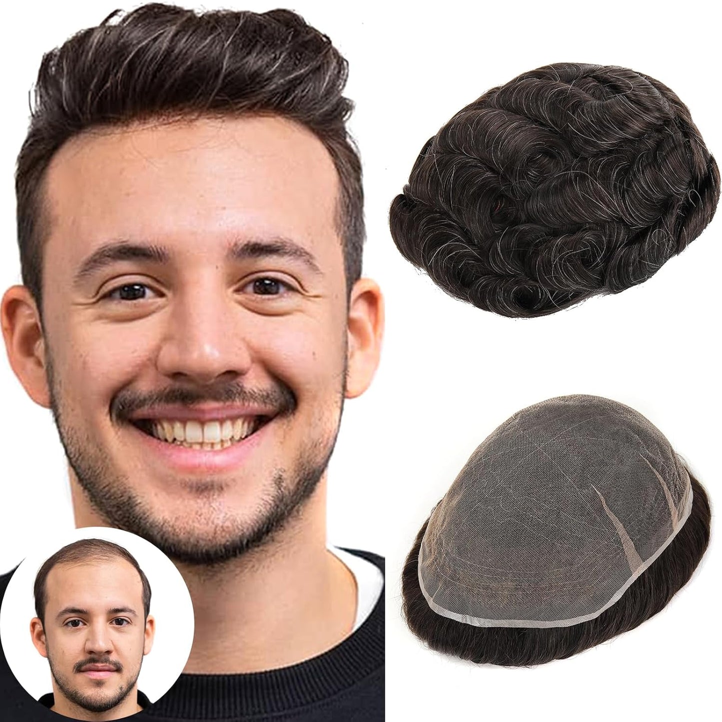 Real Skinlike HD Lace Toupee Hair for Men | 8x10 Inch Ultra  Lace Base Hairpieces