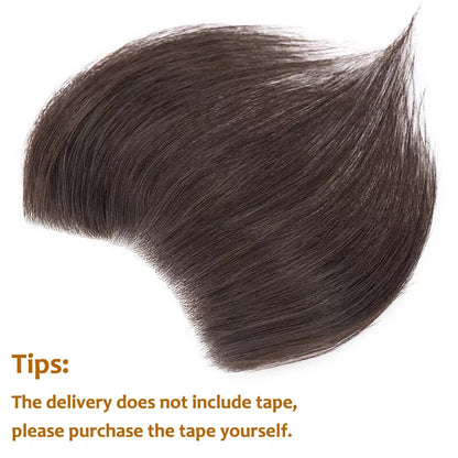 Men Forehead Hairline Toupee 100% Human Hair Skin PU Frontal Hair Patch