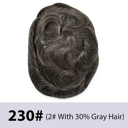 Swiss Lace With Skin Around Toupee Men Natural Human Hair Men's Wigs Systems