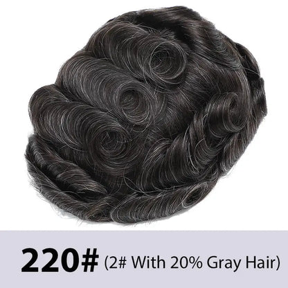 Swiss Lace With Skin Around Toupee Men Natural Human Hair Men's Wigs Systems