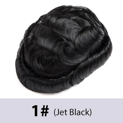 Men's Toupee Mono & Pu With Swiss Lace Front Natural Human Hair Wigs For Men
