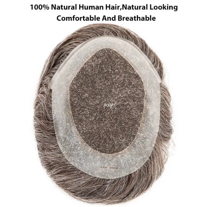 Swiss Lace With Skin Around Toupee Men Natural Human Hair Men's Wigs Systems