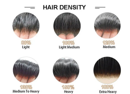 Toupee With Clips French Lace & PU Base Clip-On Men's Wigs Replacement Natural Human Hair Systems