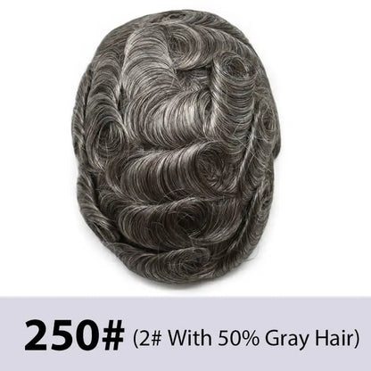 Swiss Lace With Skin Around Toupee Men Natural Human Hair Men's Wigs Systems