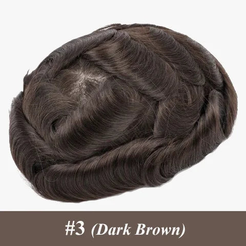 Afro Kinky Twist Crochet Braids Hair for Men Full PU Poly Thin Skin Hair Piece Mens Wig