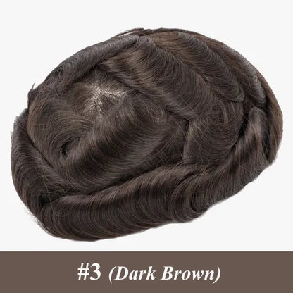 Afro Kinky Twist Crochet Braids Hair for Men Full PU Poly Thin Skin Hair Piece Mens Wig