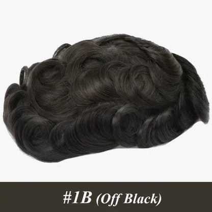 Mono & Pu Male Hair Prosthesis Breathable Men's Toupee 100% Human Hair Wig