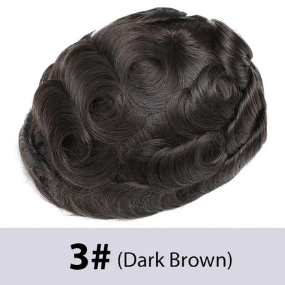 Toupee With Clips French Lace & PU Base Clip-On Men's Wigs Replacement Natural Human Hair Systems