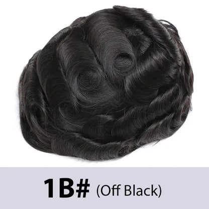 Men's Toupee Mono & Pu With Swiss Lace Front Natural Human Hair Wigs For Men