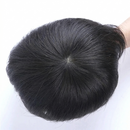 Silk Base Hair System for Men: Natural Lace Front & Reinforcement PU Perimeter Human Hair Toupee