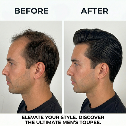 Ultra-Natural Men’s Hair System: Breathable Lace with Injected Silk Crown & Easy-Tape PU Perimeter