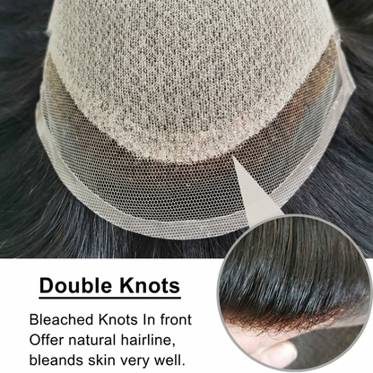 Silk Base Hair System for Men: Natural Lace Front & Reinforcement PU Perimeter Human Hair Toupee