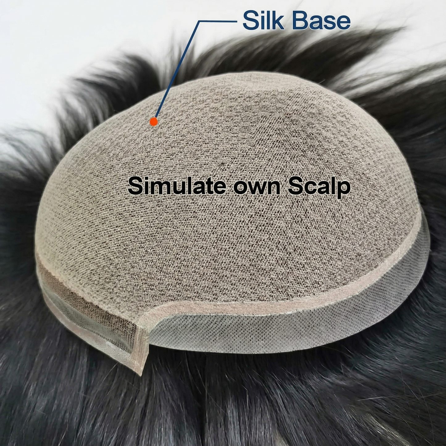 Silk Base Hair System for Men: Natural Lace Front & Reinforcement PU Perimeter Human Hair Toupee