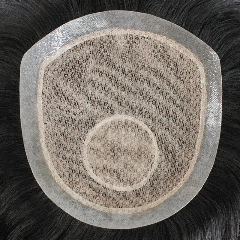 Ultra-Natural Men’s Hair System: Breathable Lace with Injected Silk Crown & Easy-Tape PU Perimeter