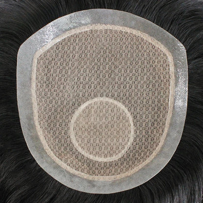 Ultra-Natural Men’s Hair System: Breathable Lace with Injected Silk Crown & Easy-Tape PU Perimeter