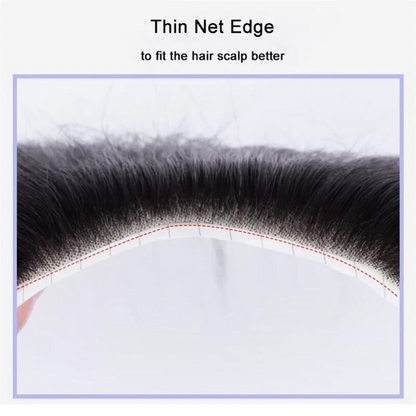 Men Forehead Hairline Toupee 100% Human Hair Skin PU Frontal Hair Patch